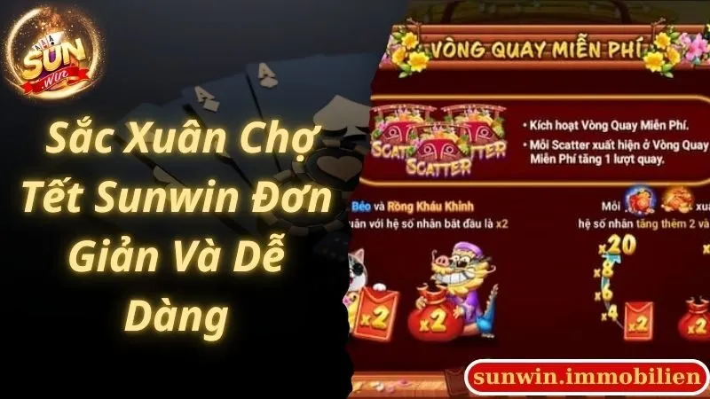 Sắc xuân chợ tết Sunwin đơn giản và dễ thắng​