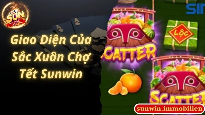 Giao diện game sắc xuân chợ tết Sunwin rực rỡ đậm chất Tết